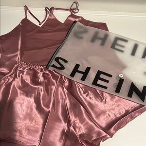 SHEIN Pink Satin Sleepwear Set⭐️